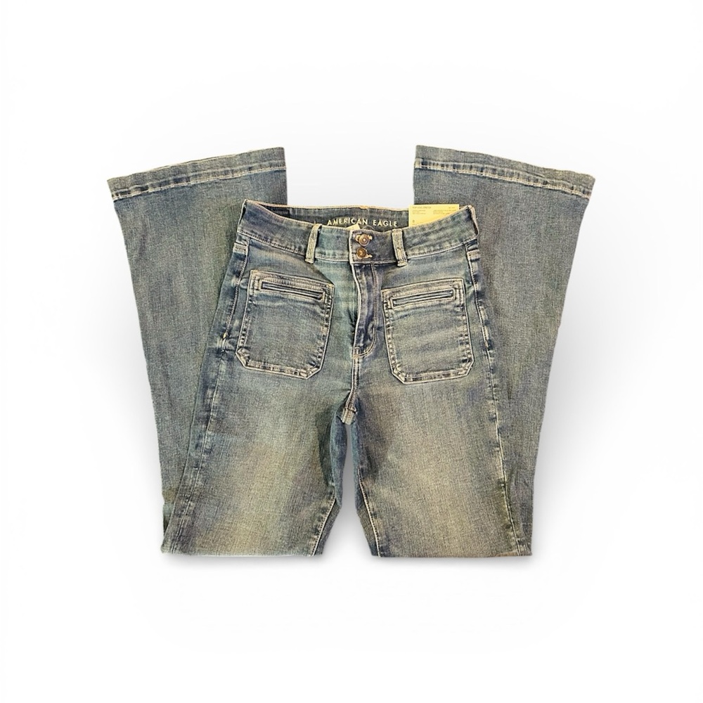 American Eagle Outfitters Women's Light Blue Flare Jeans
